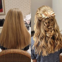 Hair and makeup before and after picture