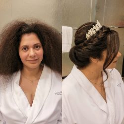 Hair and makeup before and after picture