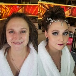 Hair and makeup before and after picture