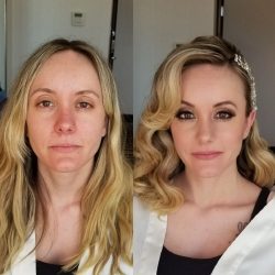 Hair and makeup before and after picture