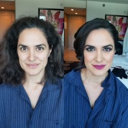Hair and makeup before and after picture